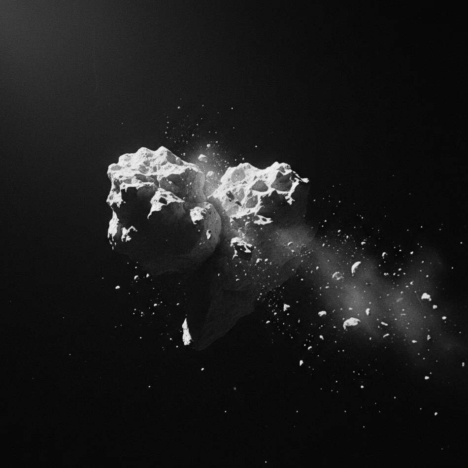 two asteroids colliding