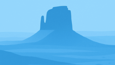 Mountains in pastel blue tones