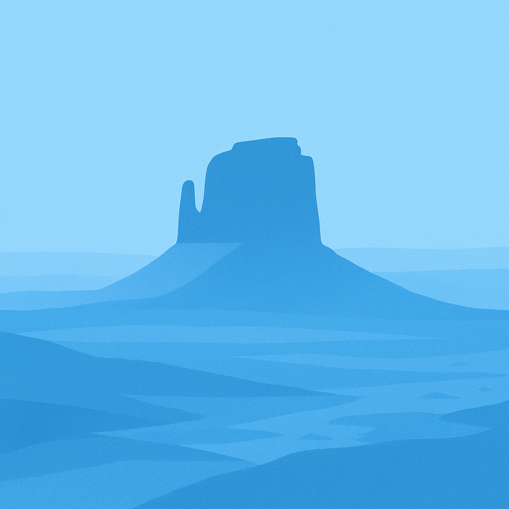 Mountains in pastel blue tones